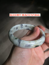 Load image into Gallery viewer, Sale! Certified type A 100% 54-61mm Natural green/white/eggplant purple/black spring garden Jadeite bangle group GL5 1-20
