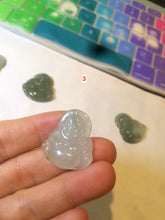 Load image into Gallery viewer, 100% Natural white green happy buddha jadeite Jade pendant necklace AD57
