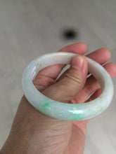 Load image into Gallery viewer, 56.8mm certificated Type A 100% Natural sunny green/white/brown Jadeite Jade bangle E48-3335
