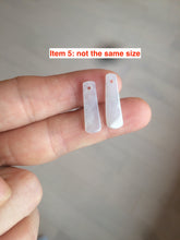 Load image into Gallery viewer, 100% Natural icy watery green Misty rain (烟雨江南) safe and sound dangling jadeite Jade earring C22
