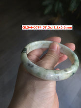 Load image into Gallery viewer, Sale! Certified type A 100% 54-61mm Natural green/white/eggplant purple/black spring garden Jadeite bangle group GL5 1-20
