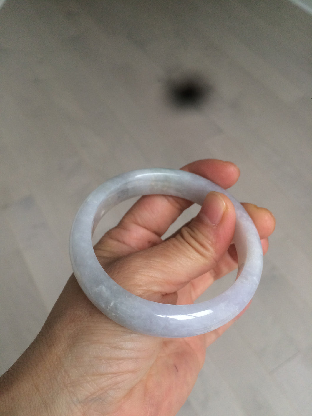 56.2 mm certified Type A 100% Natural light green/yellow/purple Jadeite Jade bangle AD89-0367