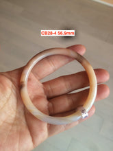 Load image into Gallery viewer, 54.4-62mm 100% natural red/orange/brown slim agate bangle CB28
