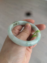 Load image into Gallery viewer, 53.4mm Certified type A 100% Natural watery green white Jadeite Jade bangle U64-4123
