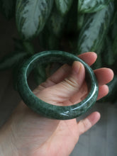 Load image into Gallery viewer, 56.5mm Certified Type A 100% Natural spinach green Jadeite Jade bangle M44-0710
