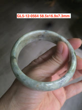 Load image into Gallery viewer, Sale! Certified type A 100% 54-61mm Natural green/white/eggplant purple/black spring garden Jadeite bangle group GL5 1-20
