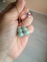 Load image into Gallery viewer, 100% Natural sunny green gourd dangling jadeite Jade earring AT74
