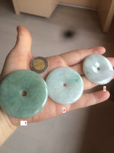 Load image into Gallery viewer, 40.5-51mm Type A 100% Natural light green Jadeite Jade Safety Guardian Button donut Pendant/worry stone/car hanger group L103 (add on item)
