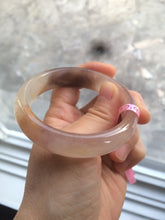 Load image into Gallery viewer, 54.7mm 100% natural icy purple/brown/red Quartzite (jinsi jade, 金丝玉) Golden Silk Jade bangle N77
