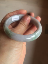 Load image into Gallery viewer, 54.2mm 100% natural type A certified light green/purple/red (FU LU SHOU, 福禄寿) jadeite jade bangle AM35-0063
