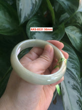 Load image into Gallery viewer, 55mm certifaied Type A 100% Natural light green/yellow Jadeite Jade bangle (with defects) Group AK6
