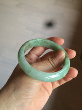 Load image into Gallery viewer, 54.5mm Certified Type A 100% Natural watery light green jadeite jade bangle D61
