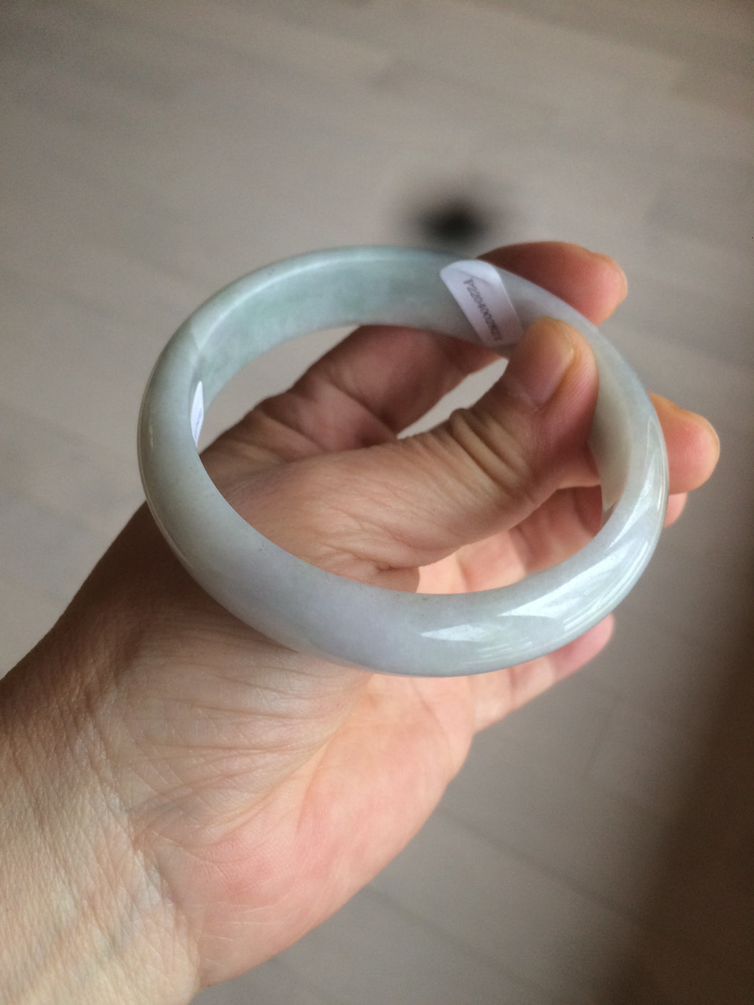 58mm Certified Type A 100% Natural light green/purple Jadeite Jade bangle N108-2822