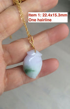 Load image into Gallery viewer, Type A 100% Natural sunny green/purple/white Jadeite Jade Peach Pendant AC-P
