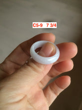 Load image into Gallery viewer, Size 3-10 1/4 100% natural type A gree/white/purple/yellow jadeite jade band ring C5 (Add on item! not sale individually)
