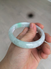 Load image into Gallery viewer, 55.7mm certified 100% natural sunny green/white jadeite jade bangle AQ29-1420
