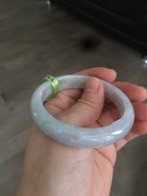 Load image into Gallery viewer, 54.3mm certifed 100% natural certified watery light green/white jadeite jade bangle Q88-7697
