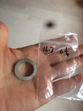Load image into Gallery viewer, 16.7mm/size 6 1/4 100% natural type A icy watery green/white/yellow jadeite jade band ring G105-6 1/4
