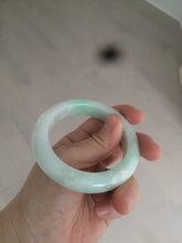 Load image into Gallery viewer, 52.5mm Certified Type A 100% Natural sunny green/white Jadeite Jade bangle R84-1548
