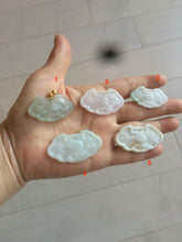 Load image into Gallery viewer, 100% Natural green/white icy Jadeite Jade healthy and longevity lock pendant AF30
