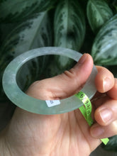 Load image into Gallery viewer, 57.5mm Certified Type A 100% Natural icy green/white super thin style Jadeite bangle AE10-0423
