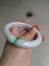 Load image into Gallery viewer, 61mm certified type A 100% Natural sunny green/white Jadeite Jade bangle AQ23-9961
