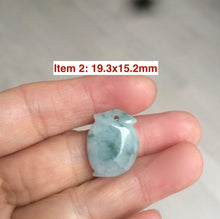 Load image into Gallery viewer, Type A 100% Natural sunny green/purple/white Jadeite Jade Peach Pendant AC-P
