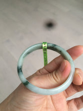 Load image into Gallery viewer, 53.5mm Certified type A 100% Natural light green/yellow/green floating flower oval jadeite jade bangle AC32-5313
