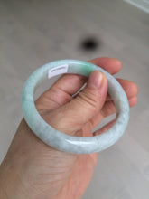 Load image into Gallery viewer, 55.7mm certified 100% natural sunny green/white jadeite jade bangle AQ29-1420

