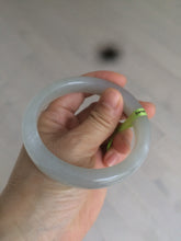 Load image into Gallery viewer, 58.5mm Certified Type A 100% Natural super icy gray/white nephrite Jade bangle HE39-2070
