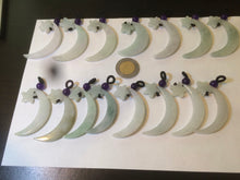Load image into Gallery viewer, Type A 100% Natural light green jadeite Jade moon and star Pendant necklace AJ51

