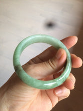 Load image into Gallery viewer, 54.5mm Certified Type A 100% Natural watery light green jadeite jade bangle D61
