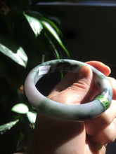 Load image into Gallery viewer, 56.8mm certificated Type A 100% Natural white/green/purple Jadeite Jade bangle E47-6211
