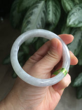 Load image into Gallery viewer, 57.1mm certified 100% natural icy green/white jadeite jade bangle AH30-5700
