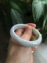 Load image into Gallery viewer, 54.3mm certifed 100% natural certified watery light green/white jadeite jade bangle Q88-7697
