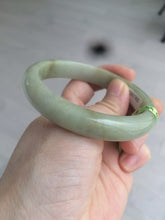 Load image into Gallery viewer, 55.4mm Certified type A 100% Natural green/yellow oval shape jadeite jade bangle AJ38-7408
