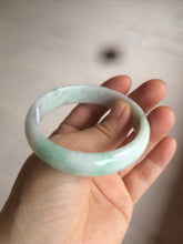 Load image into Gallery viewer, 53.5mm certified 100% natural Type A sunny green/white jadeite jade bangle X98-3760
