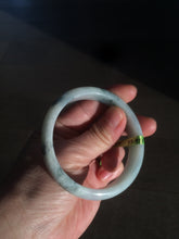 Load image into Gallery viewer, 53.9mm Certified Type A 100% Natural white/purple with green floating flowers Jadeite Jade bangle U71-2697
