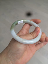 Load image into Gallery viewer, 57.3mm Type A 100% Natural green/white Jadeite Jade bangle AT61-7739
