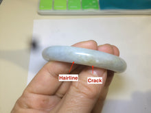Load image into Gallery viewer, 55.5mm Certified 100% Natural type A light green/white Jadeite Jade bangle AD50-9839
