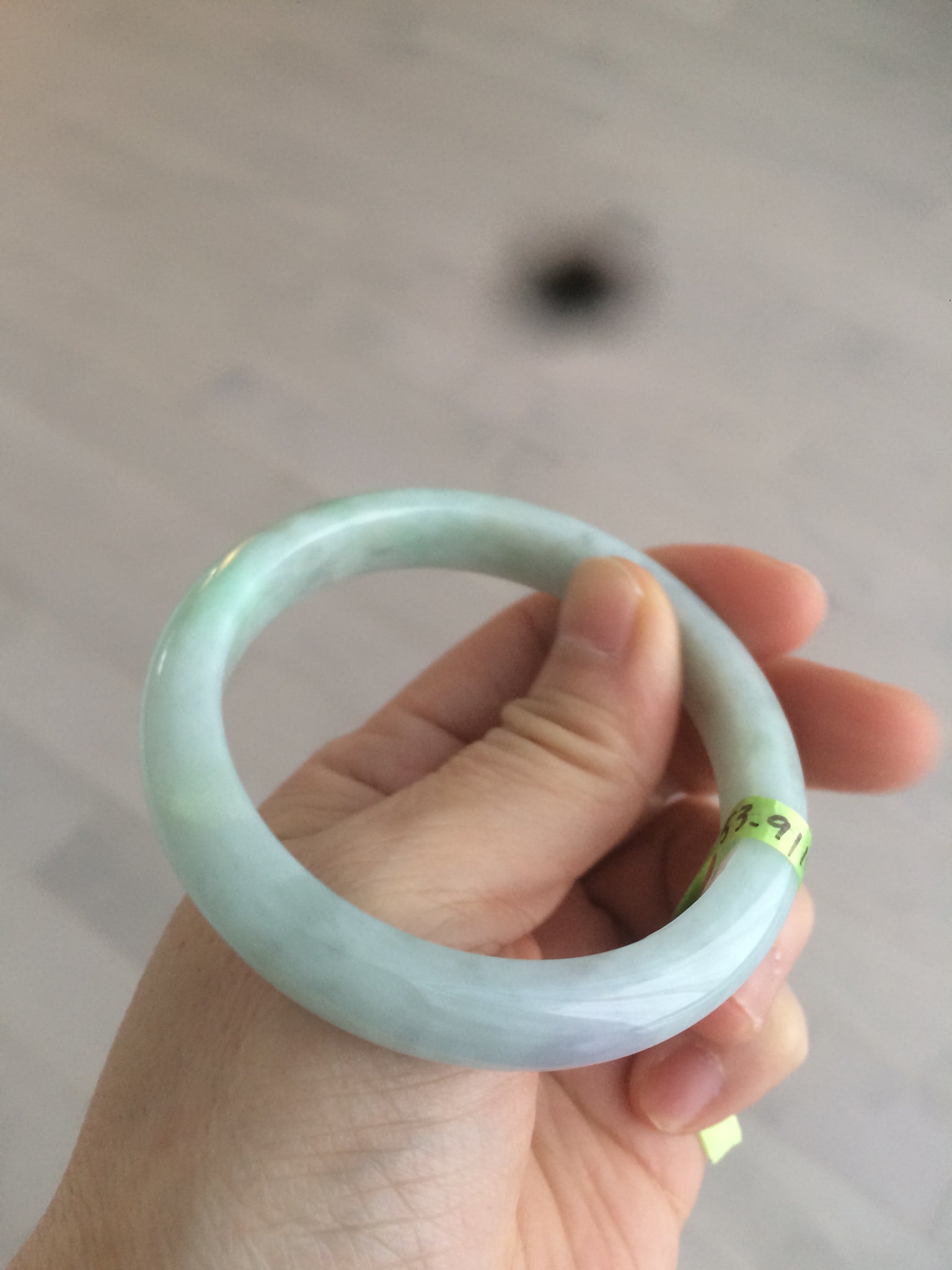 Load image into Gallery viewer, 53mm Certified Type A 100% Natural light green/purple Jadeite jade bangleZ90-2746