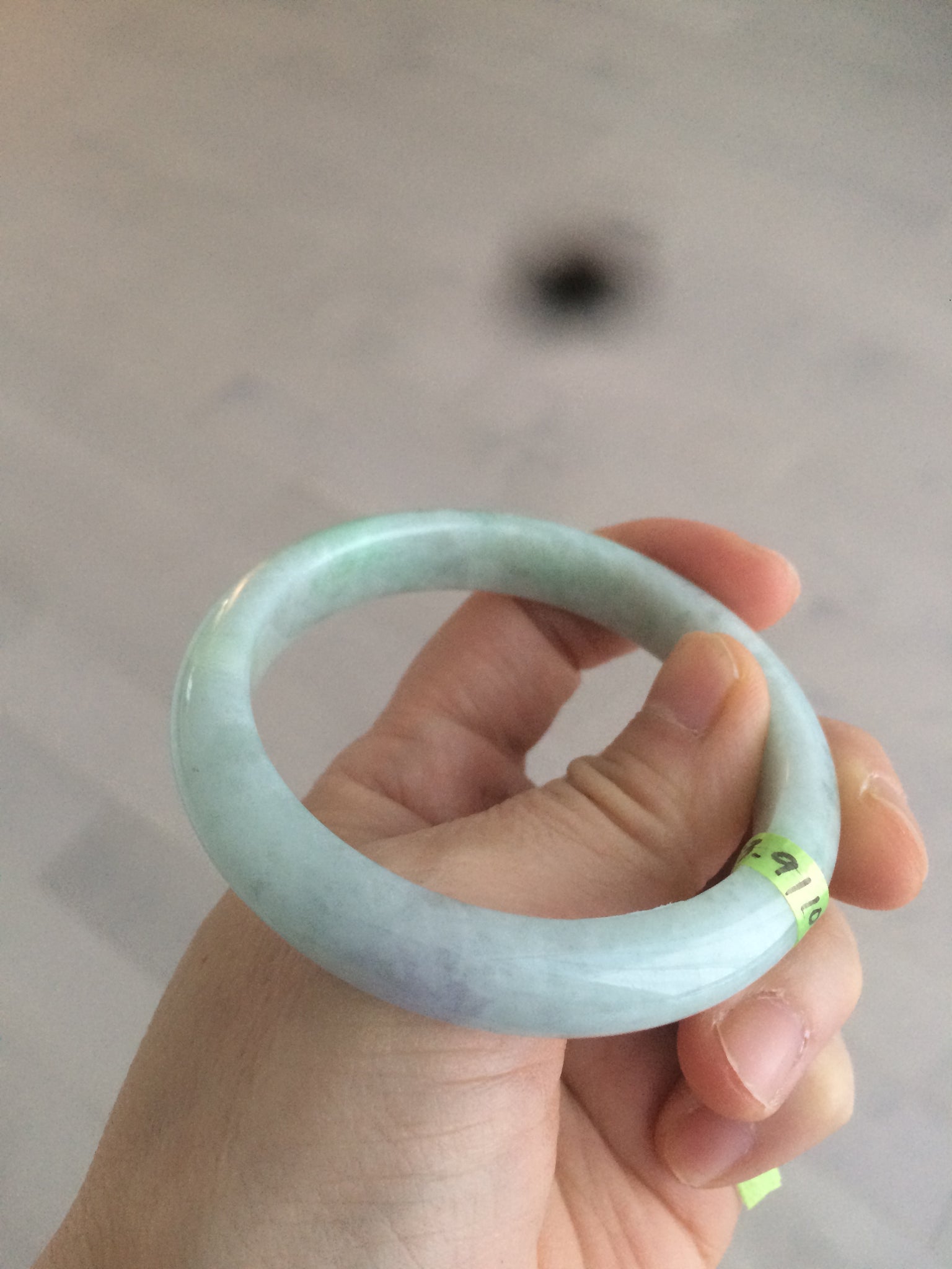 Load image into Gallery viewer, 53mm Certified Type A 100% Natural light green/purple Jadeite jade bangleZ90-2746