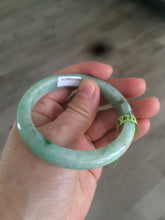 Load image into Gallery viewer, 53.6mm Certified Type A 100% Natural sunny apple green Jadeite Jade bangle AE5-2745
