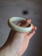 Load image into Gallery viewer, 58.3mm Type A 100% Natural sunny green/yellow Jadeite bangle AF75
