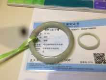 Load image into Gallery viewer, 55mm certifaied Type A 100% Natural light green/yellow Jadeite Jade bangle (with defects) Group AK6
