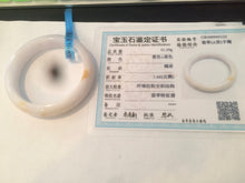 Load image into Gallery viewer, 53.4mm 100% natural certified yellow/white/light purple jadeite jade bangle AS38-5122
