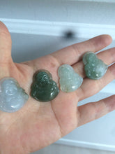 Load image into Gallery viewer, 100% Natural white green happy buddha jadeite Jade pendant necklace AD57

