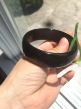 Load image into Gallery viewer, Sale! different size 100% Natural black/dark green serpentine Xiu jade(岫玉) bangle U22
