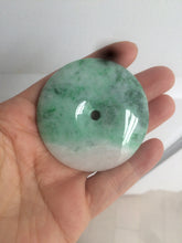 Load image into Gallery viewer, 100% Natural sunny green/pink/purple tropical beach jadeite Jade Safety Guardian Button(donut) Pendant/worry stone X123
