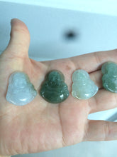 Load image into Gallery viewer, 100% Natural white green happy buddha jadeite Jade pendant necklace AD57

